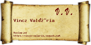 Vincz Valéria névjegykártya